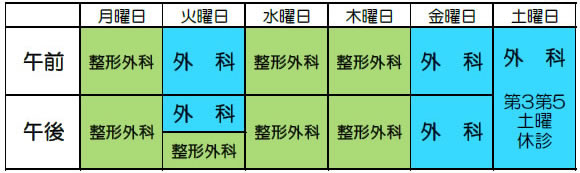 墨田中央クリニック外来担当表