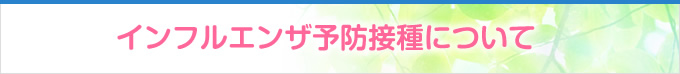 インフルエンザ予防接種について